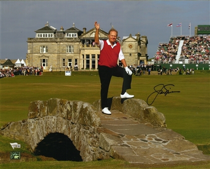 Jack Nicklaus Autographed 16x20 2005 Final Appearance at St. Andrews on the 18th Photograph (Nickalus Holo & Fanatics) 